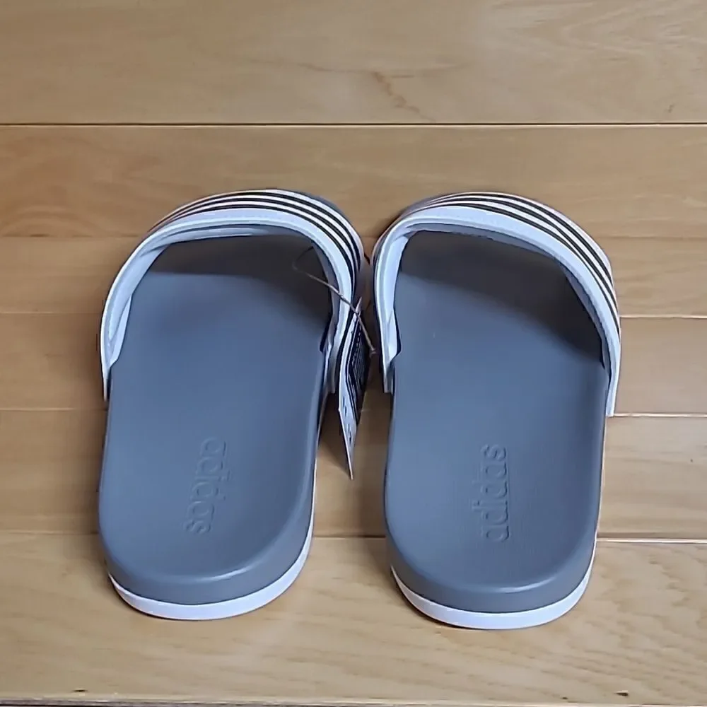 Adidas Adilette Comfort Slide Sandal White Black Grey Mens Shoe GZ5895